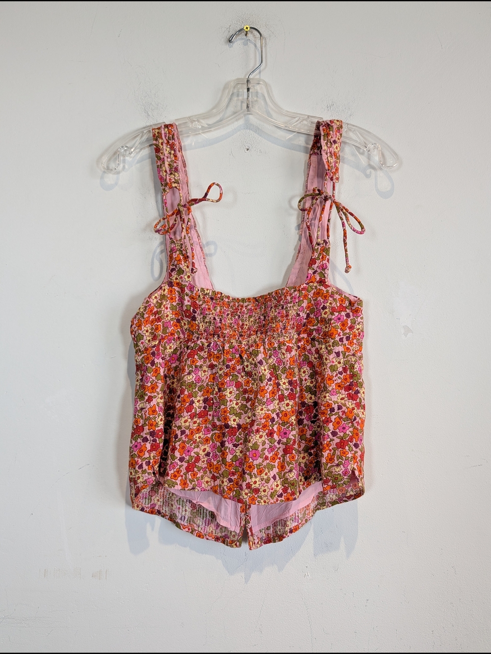 NWT Free People Ellia Floral Tie-Front Sleeveless Top in Pink, Size Small - Picture 4 of 5